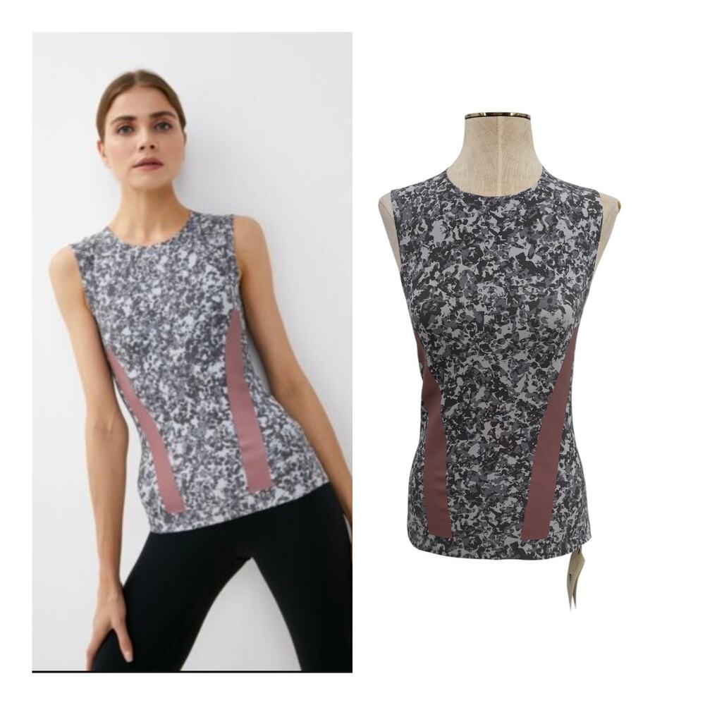 Adidas by Stella McCartney Alphaskin Tank Top NWT Gray‎ Print Size Small